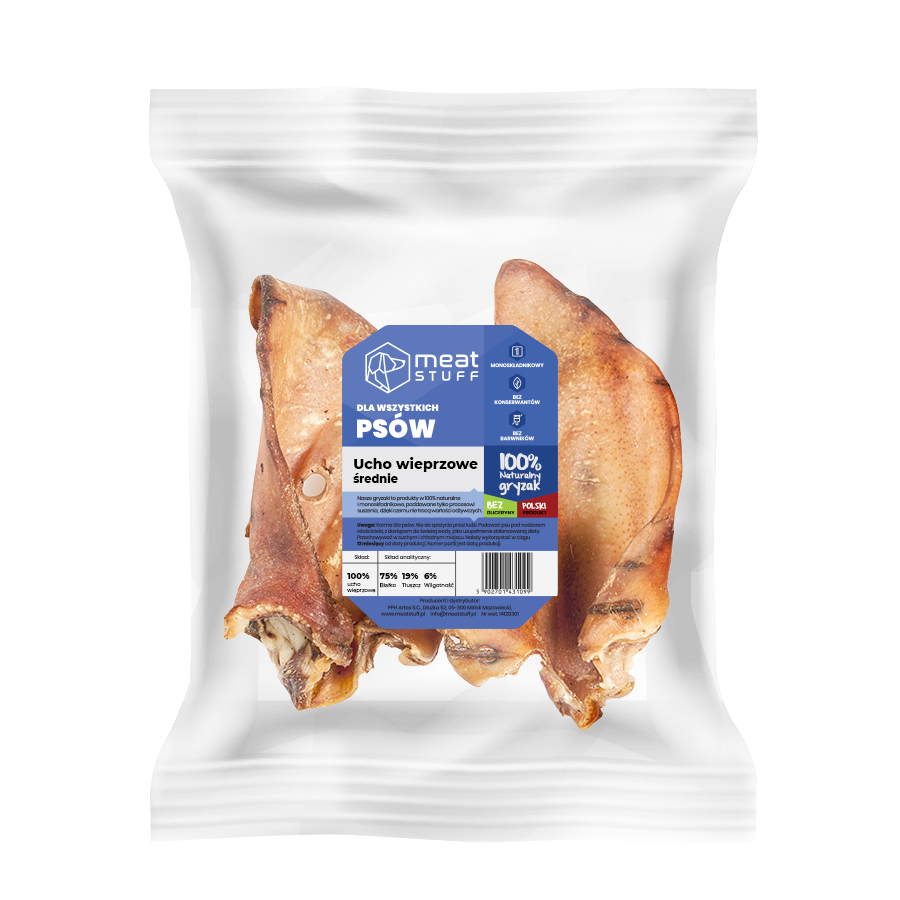 Meat Stuff Ucho Wieprzowe Średnie 5szt.