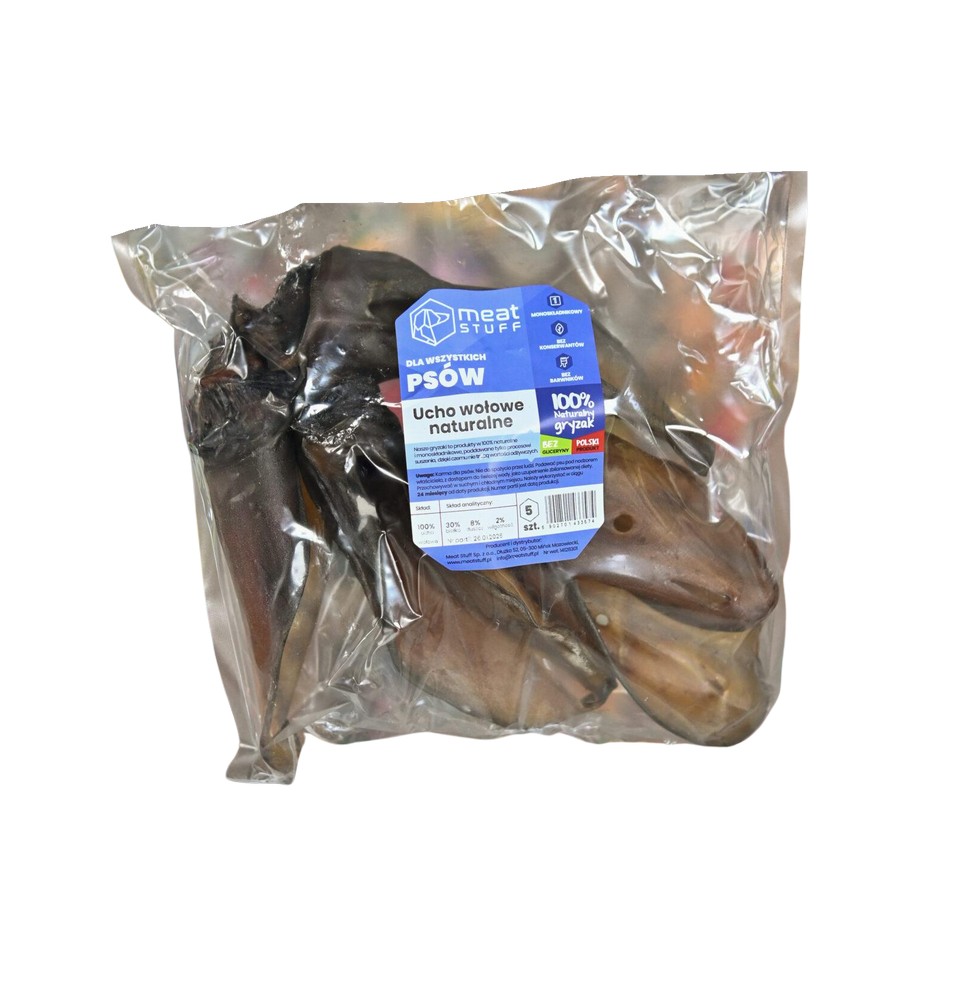 Meat Stuff Ucho Wołowe 5szt.