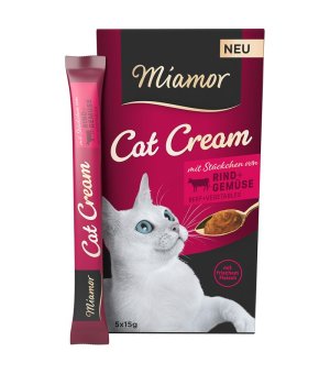MIAMOR Cat Cream Wołowina i Warzywa 5 x 15g