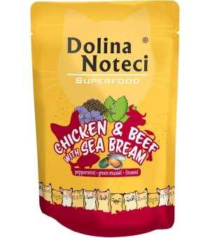 Mokra karma dla kota Dolina Noteci Superfood kurczak i wołowina z doradą 85g