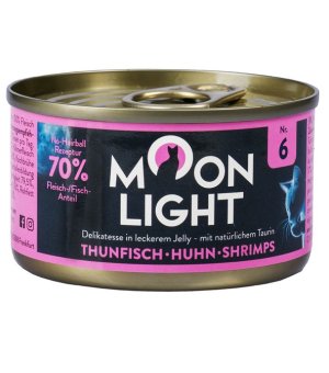 MOONLIGHT Dinner Karma mokra uzupełniająca dla kotów dorosłych i kociąt nr. 6 - Tuńczyk + Kurczak + Krewetki w galarecie 80g