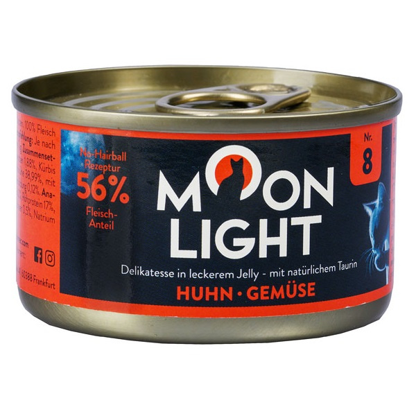 MOONLIGHT Dinner Karma mokra uzupełniająca dla kotów dorosłych i kociąt nr. 8 - Kurczak + Warzywa w galaretce 80g