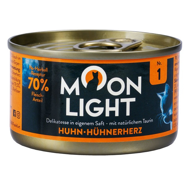 MOONLIGHT Dinner Karma mokra uzupełniająca dla kotów dorosłych i kociąt nr. 1 - Kurczak + Serca kurczaka 80g