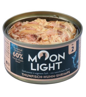 MOONLIGHT Dinner Karma mokra uzupełniająca dla kotów dorosłych i kociąt nr. 2 - Tuńczyk + Kurczak + Krewetki 80g