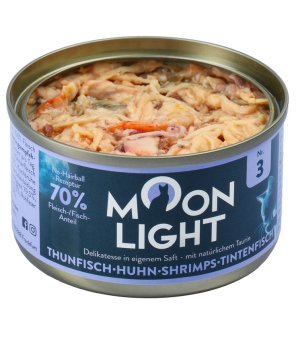MOONLIGHT Dinner Karma mokra uzupełniająca dla kotów dorosłych i kociąt nr. 3 - Tuńczyk + Kurczak + Kałamarnica 80g