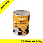 Mr. Bro karma mokra dla psa  Łosoś z Batatami ZESTAW 6x 800g 
