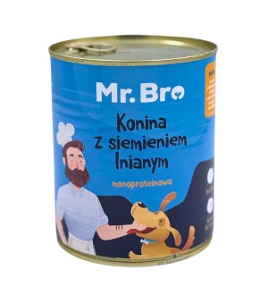 Mr. Bro karma mokra dla psów dorosłych Konina z Siemieniem Lnianym 800g