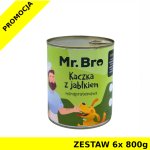 Mr. Bro karma mokra dla psów dorosłych Kaczka z Jabłkiem ZESTAW 6x 800g