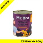Mr. Bro karma mokra dla psów dorosłych Wołowina z Jabłkiem ZESTAW 6x 800g
