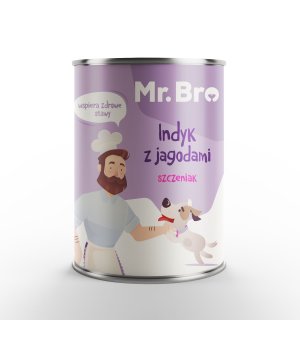 Mr. Bro karma mokra dla szczeniąt Indyk z Jagodami 400g 