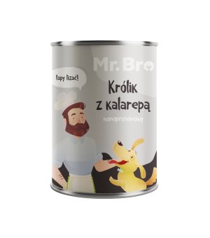 Mr. Bro karma mokra monobiałkowa dla psów dorosłych Królik z Kalarepą 400g 