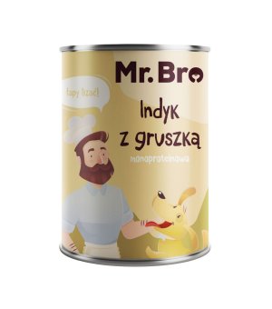 Mr. Bro karma mokra monobiałkowa dla psów dorosłych Indyk z Gruszką 400g 