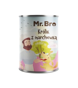 Mr. Bro karma mokra niskotłuszczowa dla psów dorosłych Light Królik z Marchewką 400g 