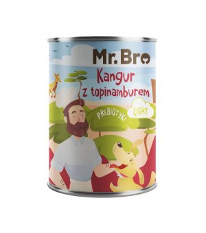 Mr. Bro karma mokra niskotłuszczowa dla psów dorosłych Light Kangur z Topinamburem 400g 