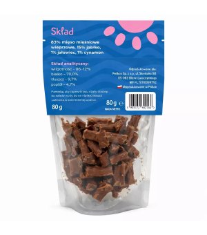 Mr. Bro Mniamki Przysmaki Treningowe z Wieprzowiny z Jabłkiem, Jałowcem i Cynamonem 80g