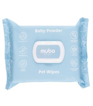 Mubo Chusteczki z Aloesem o zapachu Baby Powder 100szt.