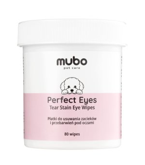 Mubo Perfect Eye Tear Stain Wipes - Płatki do usuwania zacieków i przebarwień pod oczami dla psów i kotów 80szt.