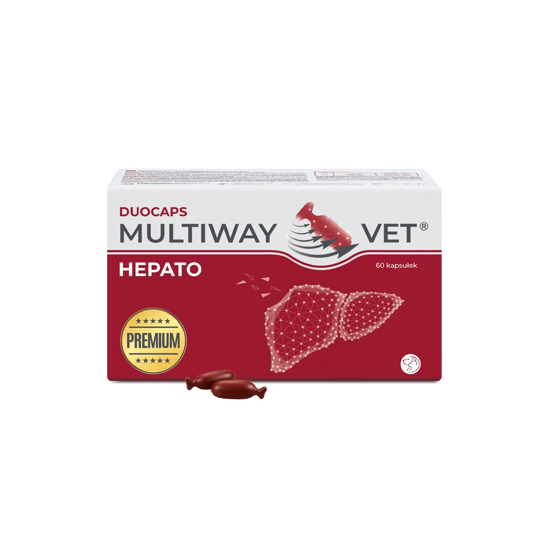 Multiway VET Duocaps HEPATO kapsułki twist-off - wsparcie prawidłowej pracy wątroby dla psów i kotów - 60 kaps.