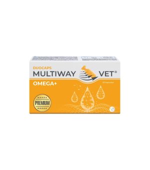 Multiway VET Duocaps Omega+ kapsułki twist-off z kwasami tłuszczowymi dla psów i kotów - 60 kaps.