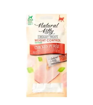 Natural Kitty Kremowy Sos Kurczak Weight Control Sterilised 4x 12g