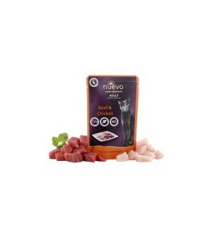 NUEVO dla kota Adult Cat Wołowina z Kurczakiem - saszetka 85g
