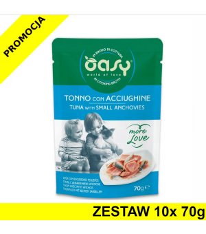 Oasy kot karma uzupełniająca More Love Tuńczyk z Anchois ZESTAW 10x 70g - saszetka