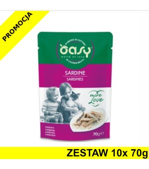 Oasy kot karma uzupełniająca More Love Sardynki ZESTAW 10x 70g - saszetka