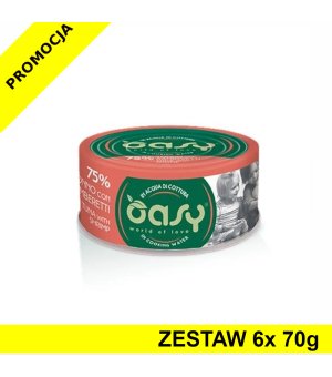 Oasy kot karma uzupełniająca More Love Tuńczyk z Krewetkami ZESTAW 6x 70g - puszka