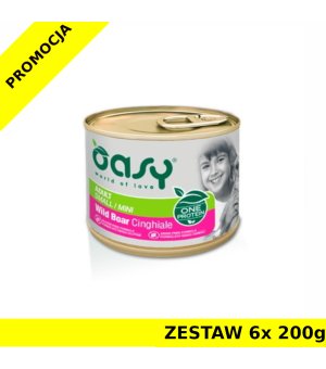 Oasy One Protein Adult Mini mokra karma dla dorosłego psa - Dzik ZESTAW 6x 200g