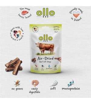 Ollo Air-Dried 100% Beef Strips - paski z Wołowiny  80g