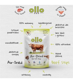 Ollo Air-Dried 100% Beef Strips - paski z Wołowiny  80g