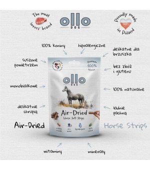Ollo Air-Dried 100% Horse Strips 80g
