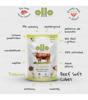 Ollo Air-Dried Beef Soft Cubes - trenerki z Wołowiny 80g