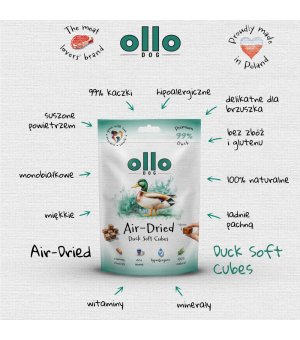 Ollo Air-Dried Duck Soft Cubes - trenerki z Kaczki 80g