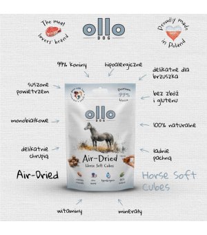Ollo Air-Dried Horse Soft Cubes - trenerki z Koniny 80g
