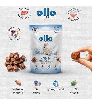 Ollo Air-Dried Rabbit Soft Cubes - trenerki z Królika 80g