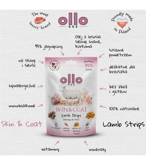 Ollo Air-Dried Skin & Coat Lamb Strips 80g