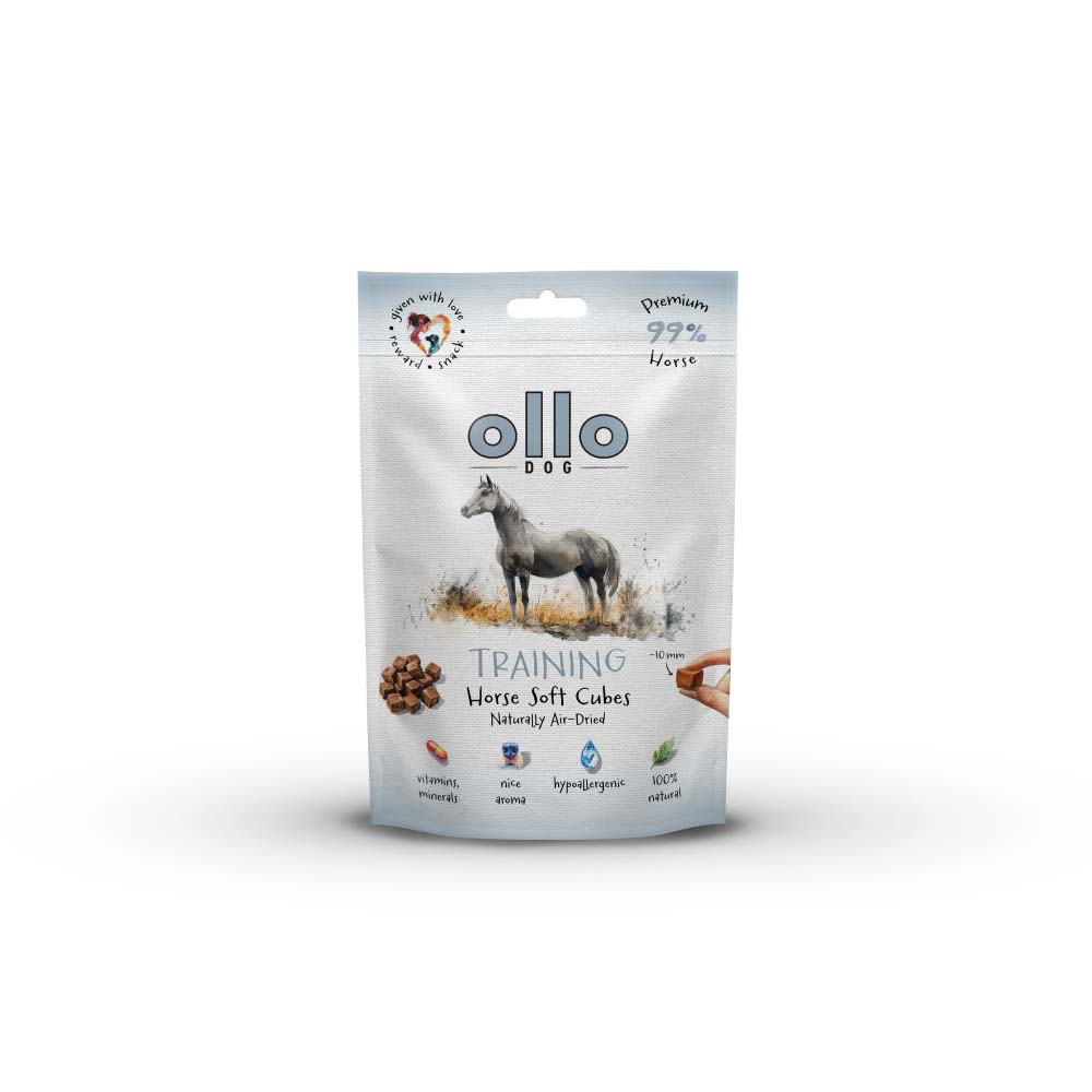 Ollo Air-Dried Training Horse Soft Cubes - trenerki z Koniny 80g