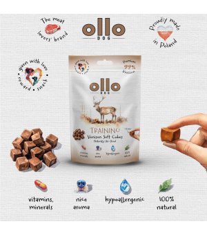 Ollo Air-Dried Venision Soft Cubes - trenerki z Dziczyzny 80g