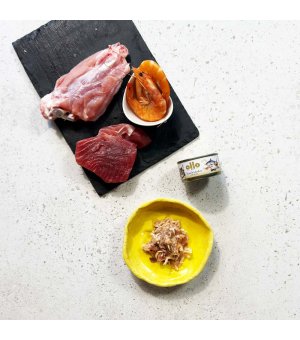 Ollo karma mokra dla kotów dorosłych nr. 3 Tuńczyk, Kurczak i Krewetki 70g