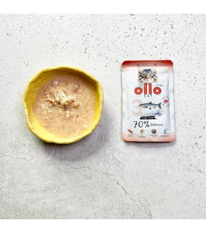Ollo karma mokra uzupełniająca dla kotów dorosłych nr. 3 Łosoś - saszetka 85g