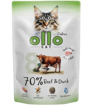 Ollo karma mokra uzupełniająca dla kotów dorosłych nr. 8 Wołowina i Kaczka - saszetka 85g