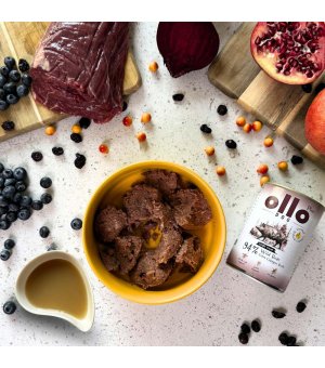 Ollo Plus Kolagen karma mokra dla psów dorosłych Dzik 400g