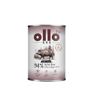 Ollo Plus Kolagen karma mokra dla psów dorosłych Dzik 400g