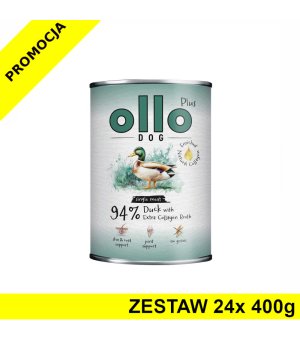 Ollo Plus Kolagen karma mokra dla psów dorosłych Kaczka ZESTAW 24x 400g