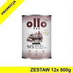 Ollo Plus Kolagen karma mokra dla psów dorosłych Dzik ZESTAW 12x 800g