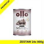 Ollo Plus Kolagen karma mokra dla psów dorosłych Dzik ZESTAW 24x 800g
