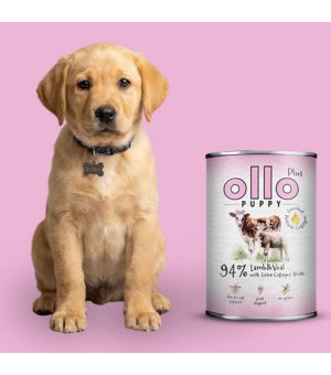 Ollo Plus Kolagen karma mokra dla szczeniąt Jagnięcina z Cielęciną 400g