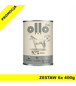 Ollo Pure karma mokra dla psów dorosłych Koń Adult ZESTAW 6x 400g