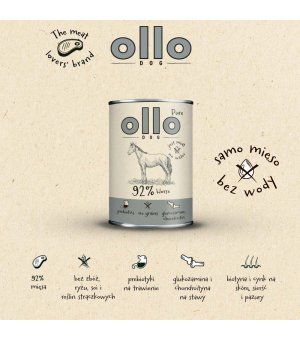 Ollo Pure karma mokra dla psów dorosłych Koń Adult ZESTAW 6x 400g